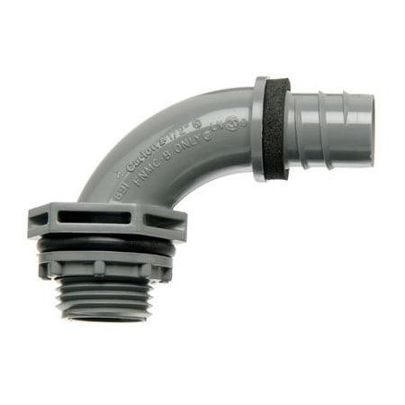 Abb Conduit Fitting Connector, 1/2 Inch, Compression, PVC, PVC Coated, Grey LN20DA-CTN